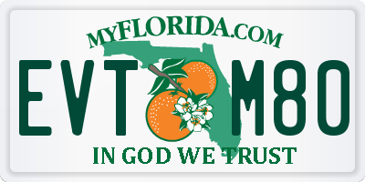 FL license plate EVTM80