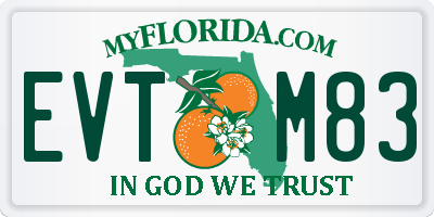 FL license plate EVTM83