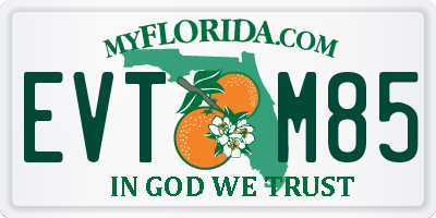 FL license plate EVTM85