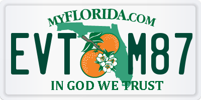 FL license plate EVTM87