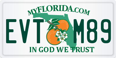 FL license plate EVTM89