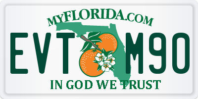 FL license plate EVTM90