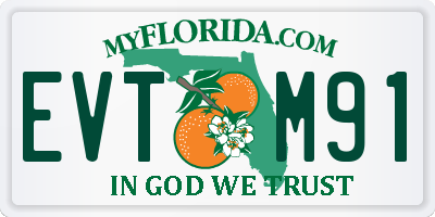 FL license plate EVTM91