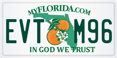 FL license plate EVTM96