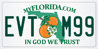 FL license plate EVTM99