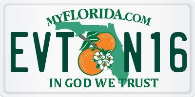 FL license plate EVTN16
