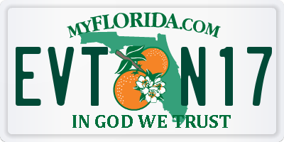 FL license plate EVTN17