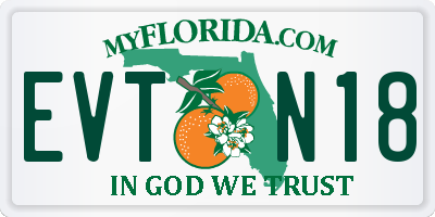FL license plate EVTN18