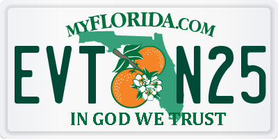 FL license plate EVTN25
