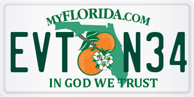 FL license plate EVTN34