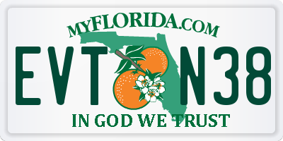 FL license plate EVTN38