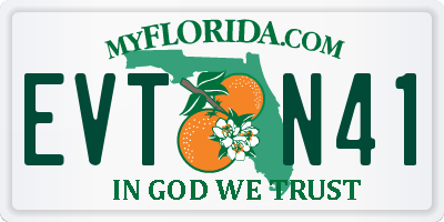 FL license plate EVTN41