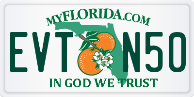 FL license plate EVTN50