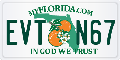 FL license plate EVTN67