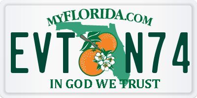 FL license plate EVTN74
