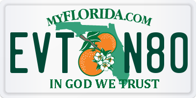 FL license plate EVTN80