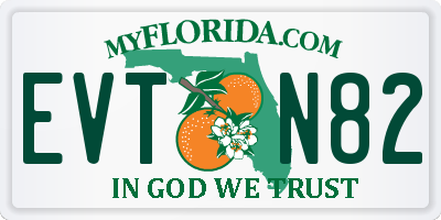 FL license plate EVTN82