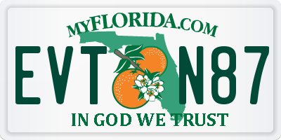 FL license plate EVTN87