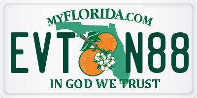 FL license plate EVTN88