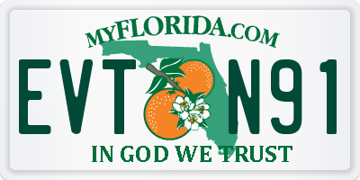 FL license plate EVTN91