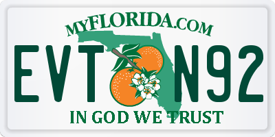 FL license plate EVTN92