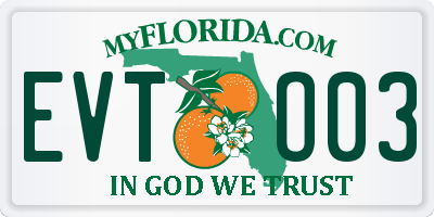 FL license plate EVTO03