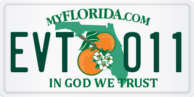 FL license plate EVTO11