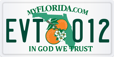 FL license plate EVTO12