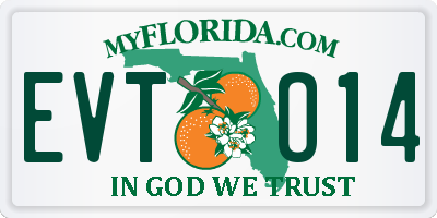 FL license plate EVTO14