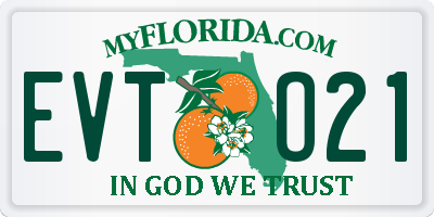 FL license plate EVTO21
