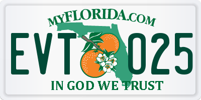 FL license plate EVTO25