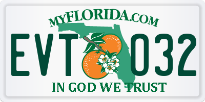 FL license plate EVTO32