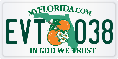 FL license plate EVTO38