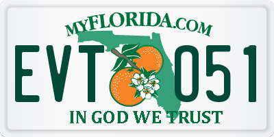 FL license plate EVTO51