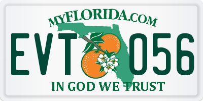 FL license plate EVTO56