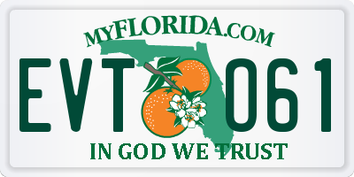 FL license plate EVTO61