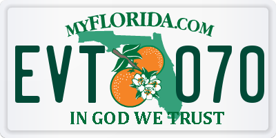 FL license plate EVTO70