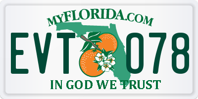 FL license plate EVTO78