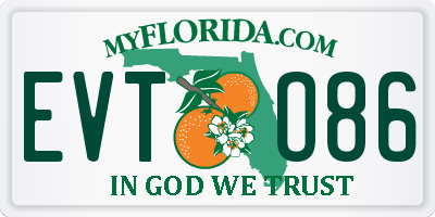 FL license plate EVTO86