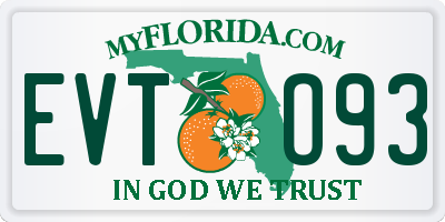 FL license plate EVTO93