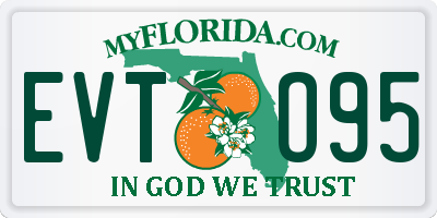 FL license plate EVTO95
