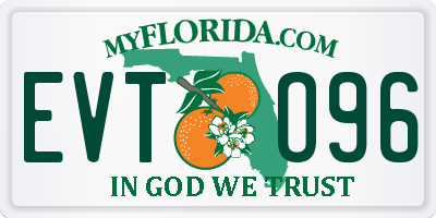 FL license plate EVTO96