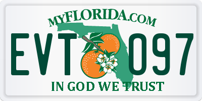 FL license plate EVTO97