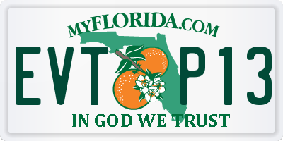 FL license plate EVTP13