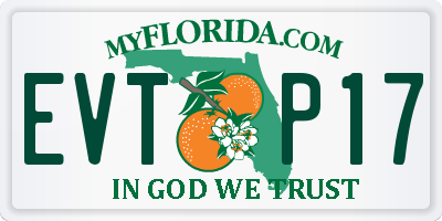 FL license plate EVTP17