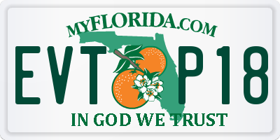 FL license plate EVTP18