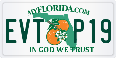 FL license plate EVTP19