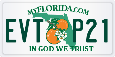 FL license plate EVTP21