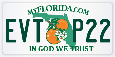 FL license plate EVTP22