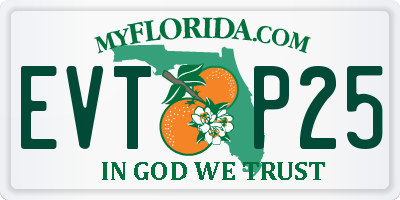 FL license plate EVTP25